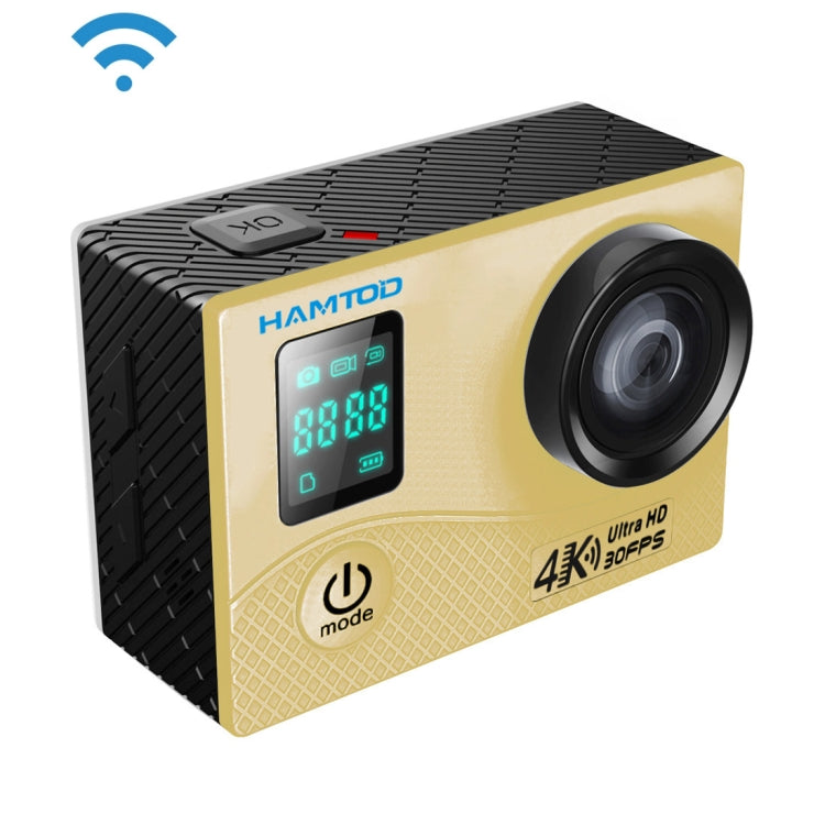 HAMTOD H8A UHD 4K WiFi Sport Camera with Waterproof Case, Allwinner V3 Program, 0.66 inch Front Screen, 2.0 inch LCD Screen, 170 Degree Wide Angle Lens