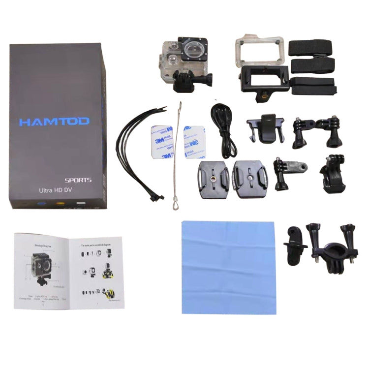 HAMTOD S9 UHD 4K WiFi  Sport Camera with Waterproof Case, Generalplus 4247, 2.0 inch LCD Screen, 170 Degree Wide Angle Lens