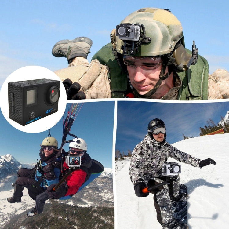 HAMTOD H12 UHD 4K WiFi  Sport Camera with Waterproof Case, Generalplus 4247, 0.66 inch + 2.0 inch LCD Screen, 170 Degree Wide Angle Lens