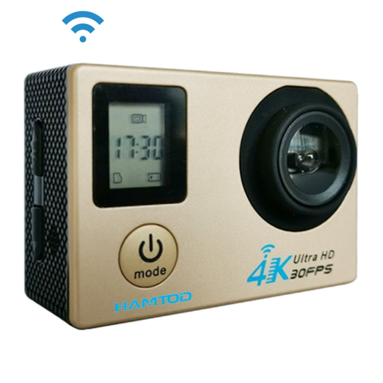 HAMTOD H12 UHD 4K WiFi  Sport Camera with Waterproof Case, Generalplus 4247, 0.66 inch + 2.0 inch LCD Screen, 170 Degree Wide Angle Lens