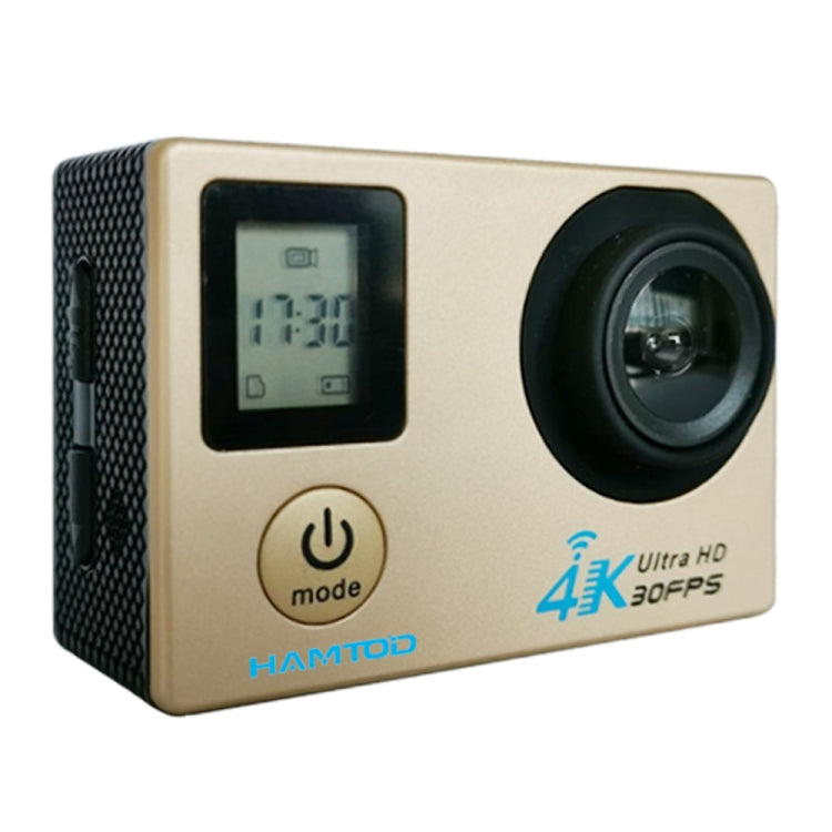 HAMTOD H12 UHD 4K WiFi  Sport Camera with Waterproof Case, Generalplus 4247, 0.66 inch + 2.0 inch LCD Screen, 170 Degree Wide Angle Lens