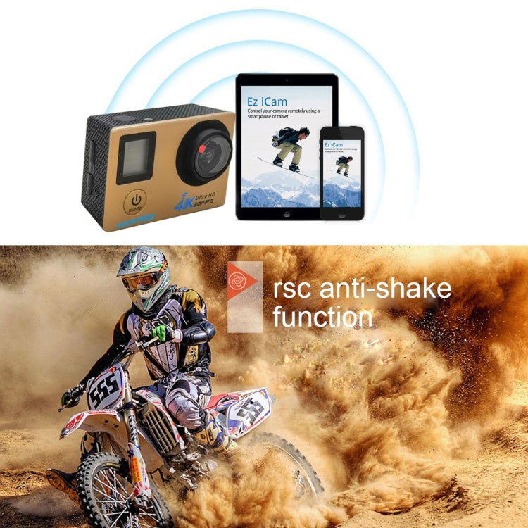 HAMTOD H12 UHD 4K WiFi  Sport Camera with Waterproof Case, Generalplus 4247, 0.66 inch + 2.0 inch LCD Screen, 170 Degree Wide Angle Lens