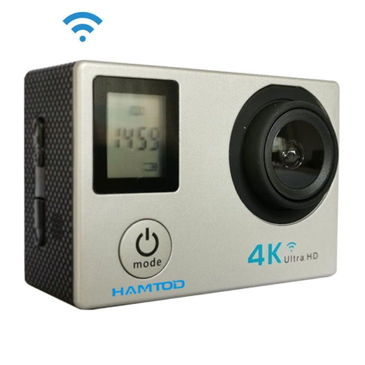 HAMTOD H12 UHD 4K WiFi  Sport Camera with Waterproof Case, Generalplus 4247, 0.66 inch + 2.0 inch LCD Screen, 170 Degree Wide Angle Lens