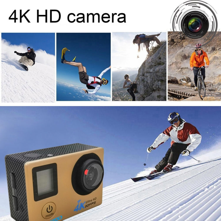 HAMTOD H12 UHD 4K WiFi  Sport Camera with Waterproof Case, Generalplus 4247, 0.66 inch + 2.0 inch LCD Screen, 170 Degree Wide Angle Lens