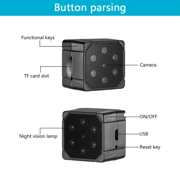 SQ19 HD 1080P 30fps Ultra-Mini DV Pocket  Digital Video Recorder Camera Camcorder, Support Motion Detecting & IR Night Vision(Black)