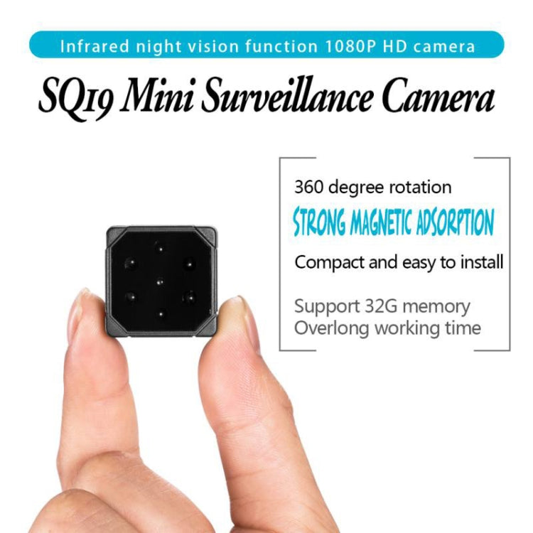 SQ19 HD 1080P 30fps Ultra-Mini DV Pocket  Digital Video Recorder Camera Camcorder, Support Motion Detecting & IR Night Vision(Black)