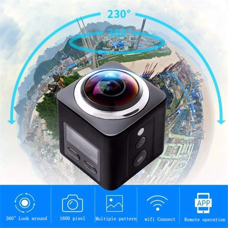 0.96 inch TFT Screen HD 360 Degrees View Angle Smart VR Camera, Support WIFI & 220 degrees Wide Angle & TF Card(64GB Max) & HDMI & USB