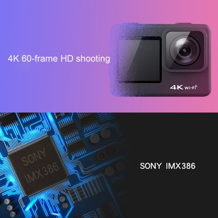 C1 Dual-Screen 2.0 inch + 1.3 inch Screen Anti-shake 4K WiFi Sport Action Camera Camcorder with Waterproof Housing Case,  Allwinner V316, 170 Degrees Wide Angle (Black)