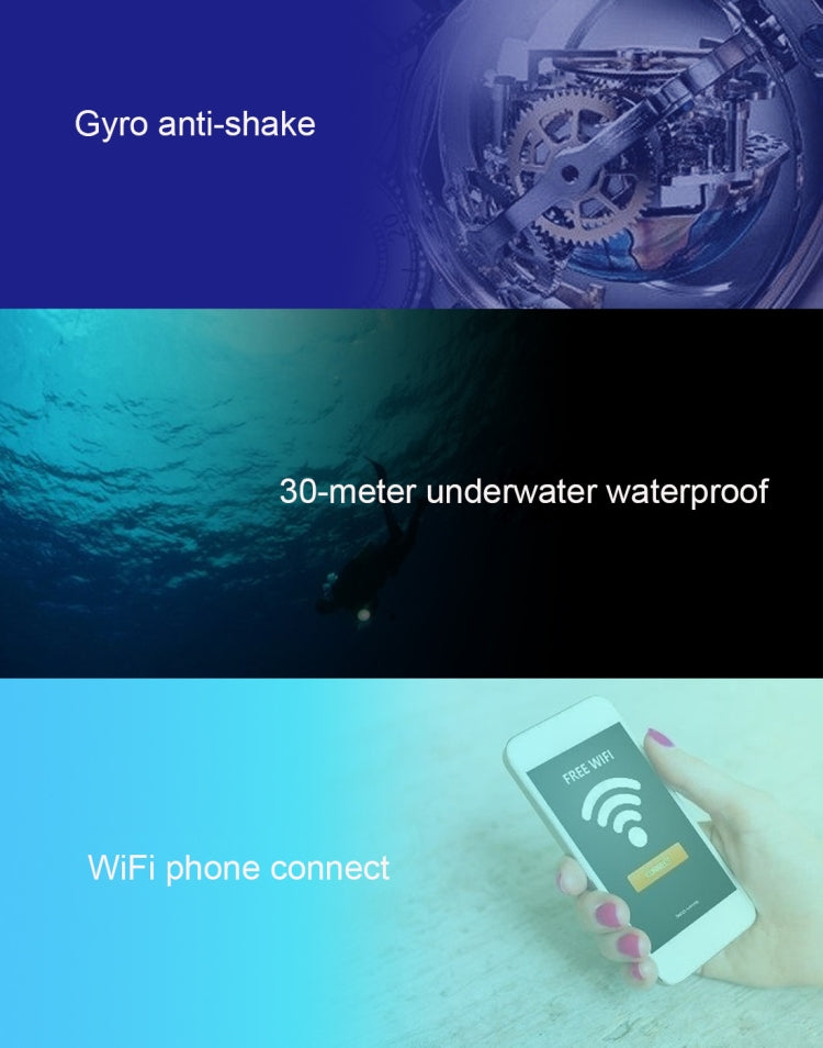 C1 Dual-Screen 2.0 inch + 1.3 inch Screen Anti-shake 4K WiFi Sport Action Camera Camcorder with Waterproof Housing Case,  Allwinner V316, 170 Degrees Wide Angle (Black)