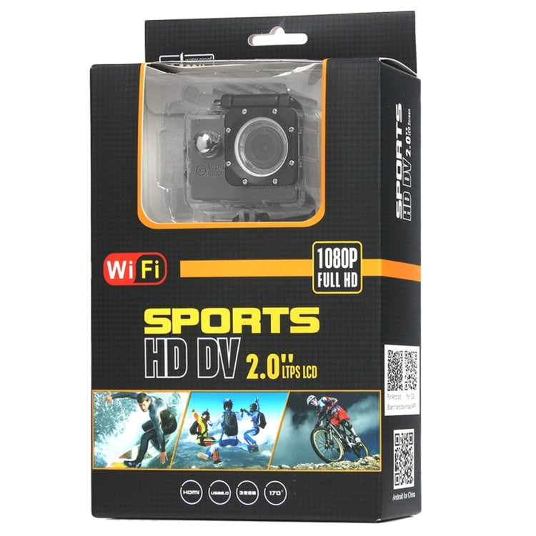 H16 1080P Portable WiFi Waterproof Sport Camera, 2.0 inch Screen,  Generalplus 4248, 170 A+ Degrees Wide Angle Lens, Support TF Card