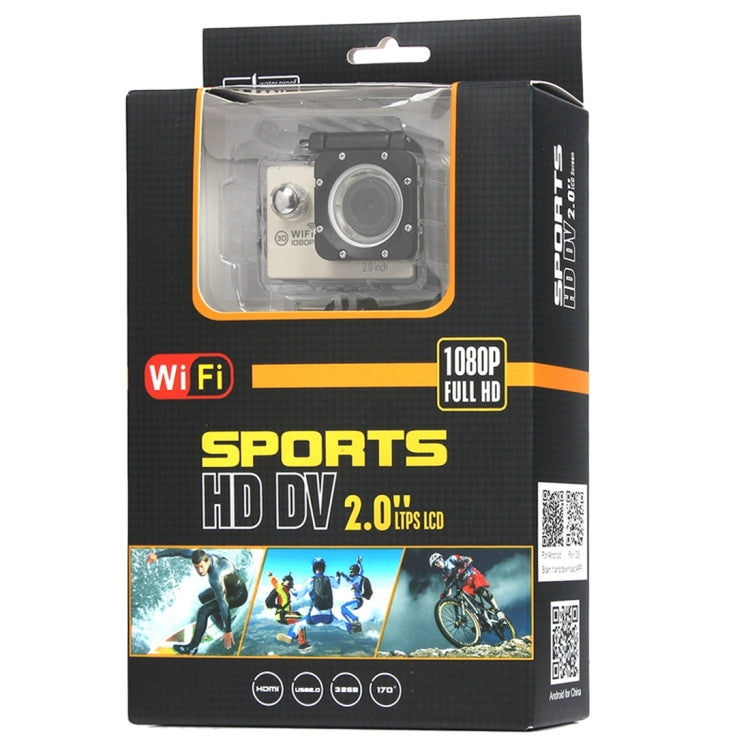 H16 1080P Portable WiFi Waterproof Sport Camera, 2.0 inch Screen,  Generalplus 4248, 170 A+ Degrees Wide Angle Lens, Support TF Card