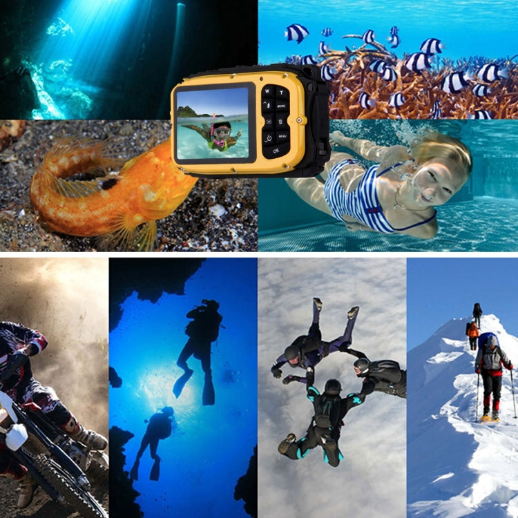 DC-188 2.7 inch LCD 5.0MP FF DSC 8X Digital Zoom Camera Freezproof 1m Shockproof 10m Waterproof WiFi Action DV(Yellow)