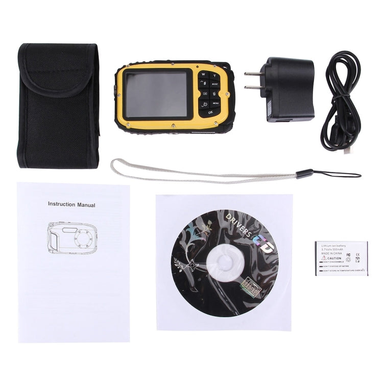 DC-188 2.7 inch LCD 5.0MP FF DSC 8X Digital Zoom Camera Freezproof 1m Shockproof 10m Waterproof WiFi Action DV(Yellow)