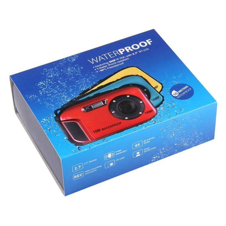 DC-188 2.7 inch LCD 5.0MP FF DSC 8X Digital Zoom Camera Freezproof 1m Shockproof 10m Waterproof WiFi Action DV(Yellow)