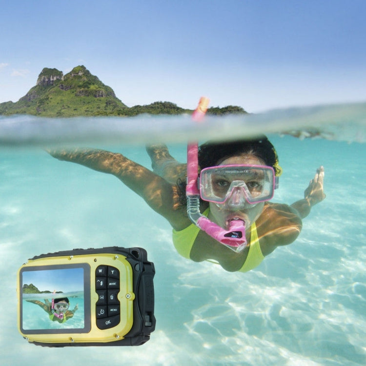 DC-188 2.7 inch LCD 5.0MP FF DSC 8X Digital Zoom Camera Freezproof 1m Shockproof 10m Waterproof WiFi Action DV(Yellow)