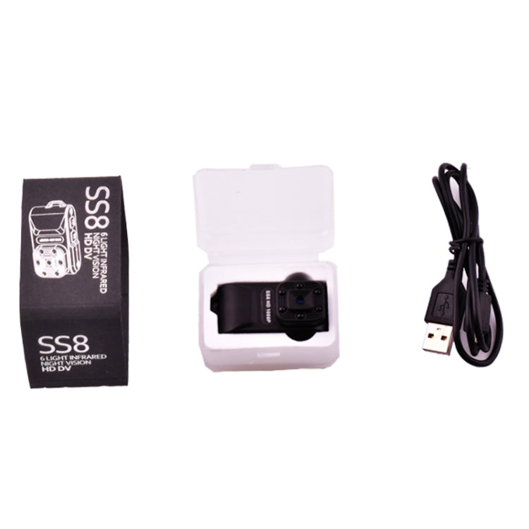 SS8 HD 1080P 30fps Ultra-Mini DV Pocket  Digital Video Recorder Camera Camcorder, Support IR Night Vision(Black)