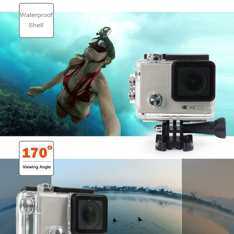 F80 4K Portable WiFi Waterproof StarVision Sport Camera, 2.0 inch Screen, Novatek 96660, 170 Degrees Wide Angle Lens, Support TF Card / HDMI