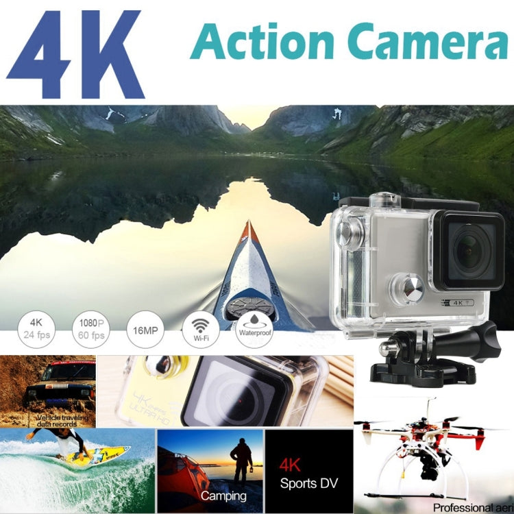 F80 4K Portable WiFi Waterproof StarVision Sport Camera, 2.0 inch Screen, Novatek 96660, 170 Degrees Wide Angle Lens, Support TF Card / HDMI