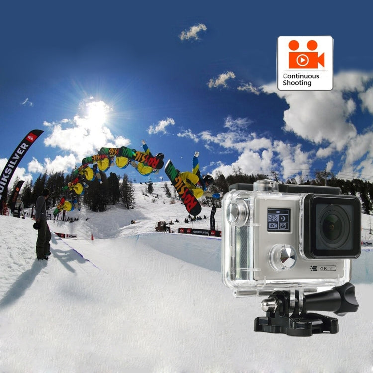 F88 4K Portable WiFi Waterproof StarVision Sport Camera, 0.66 inch LED & 2.0 inch LCD, Novatek 96660, 170 Degrees Wide Angle Lens, Support TF Card / HDMI (Silver)