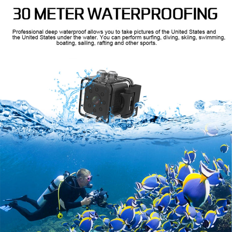 SQ23 Ultra-Mini DV Pocket WiFi 1080P 30fps Digital Video Recorder 2.0MP Camera Camcorder with 30m Waterproof Case, Support IR Night Vision(Black)