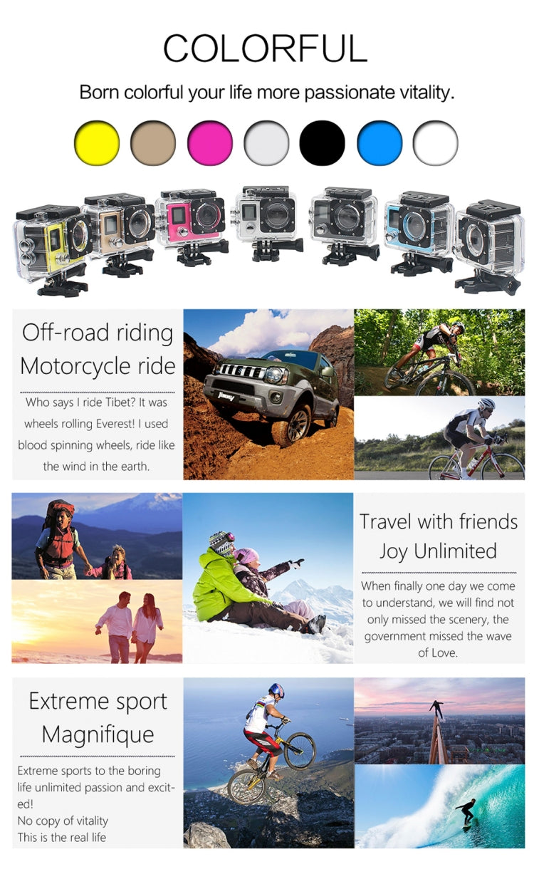 HAMTOD H6A HD 1080P WiFi Sport Camera with Remote Control & Waterproof Case, Generalplus 4247, 2.0 inch LCD Screen, 140 Degree Wide Angle Lens