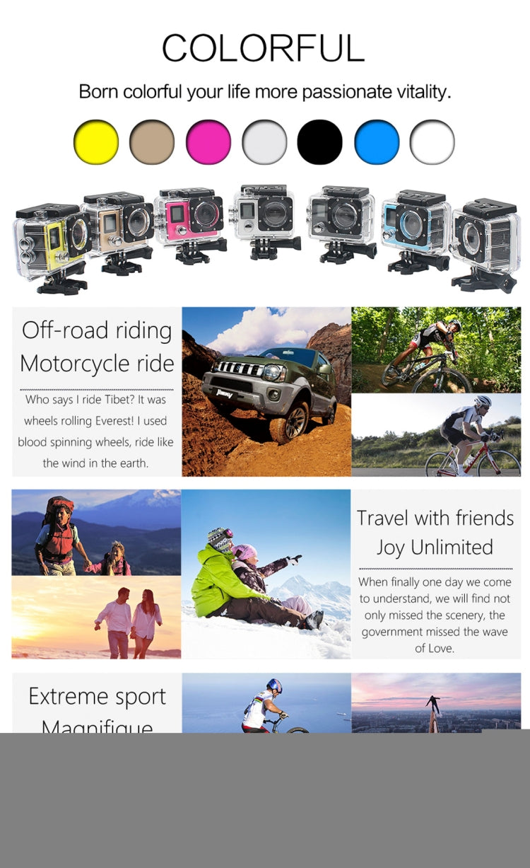 HAMTOD H6A HD 1080P WiFi Sport Camera with Remote Control & Waterproof Case, Generalplus 4247, 2.0 inch LCD Screen, 140 Degree Wide Angle Lens