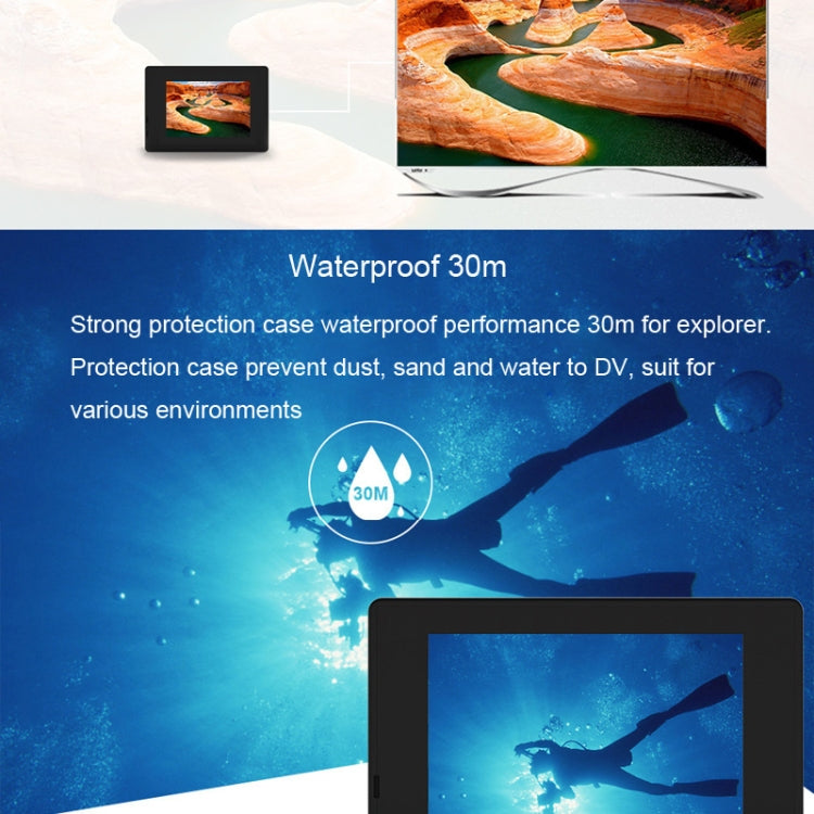 HAMTOD HF40 Sport Camera with 30m Waterproof Case, Generalplus 6624, 2.0 inch LCD Screen