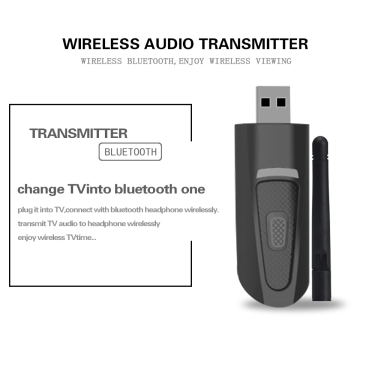 B25 CSR Bluetooth 5.0 with Antenna One to Two Transmitter USB Powered Wireless Transmitter
