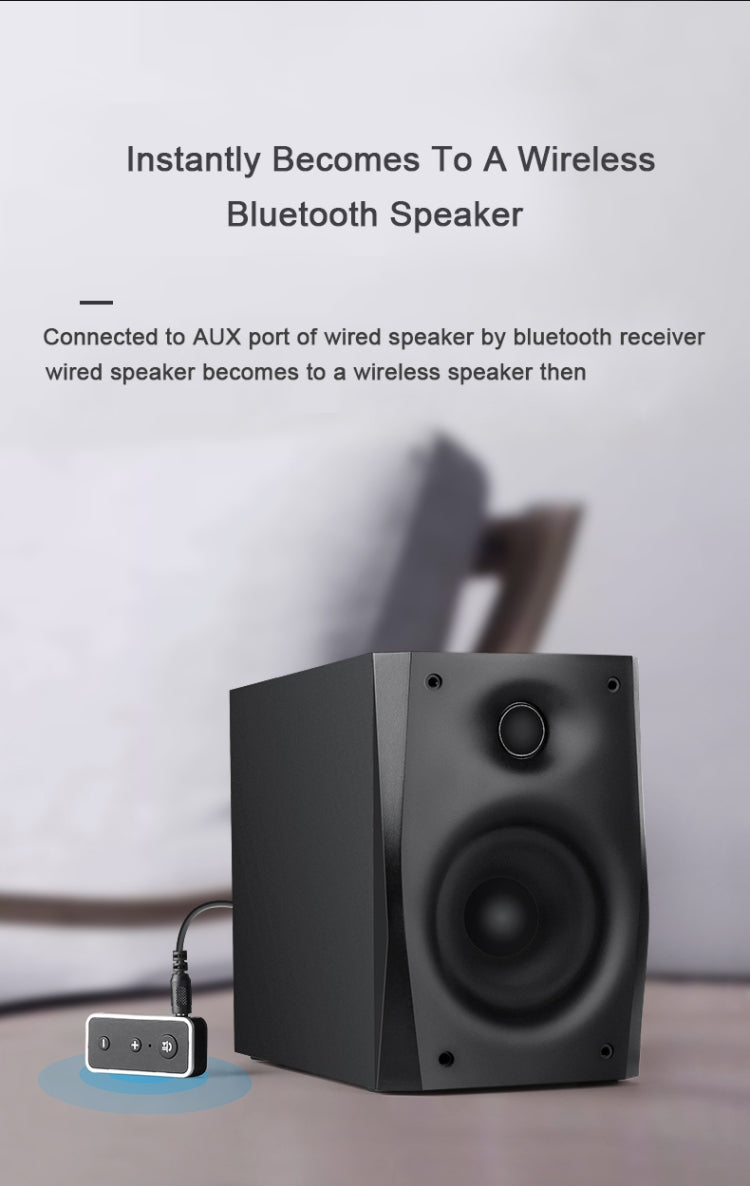 Bluetooth 5.0 Audio Receiver 3.5mm AUX Car Speaker Headphones Universal One to Two Talk