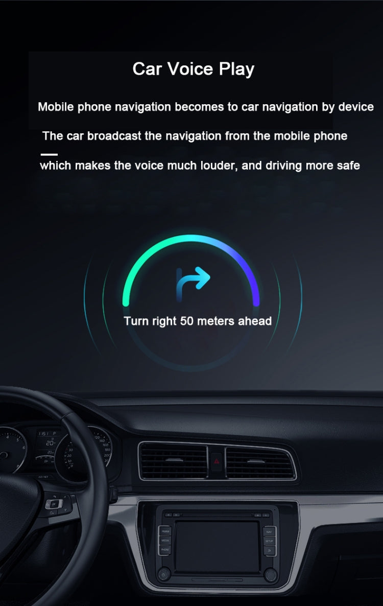 Bluetooth 5.0 Audio Receiver 3.5mm AUX Car Speaker Headphones Universal One to Two Talk