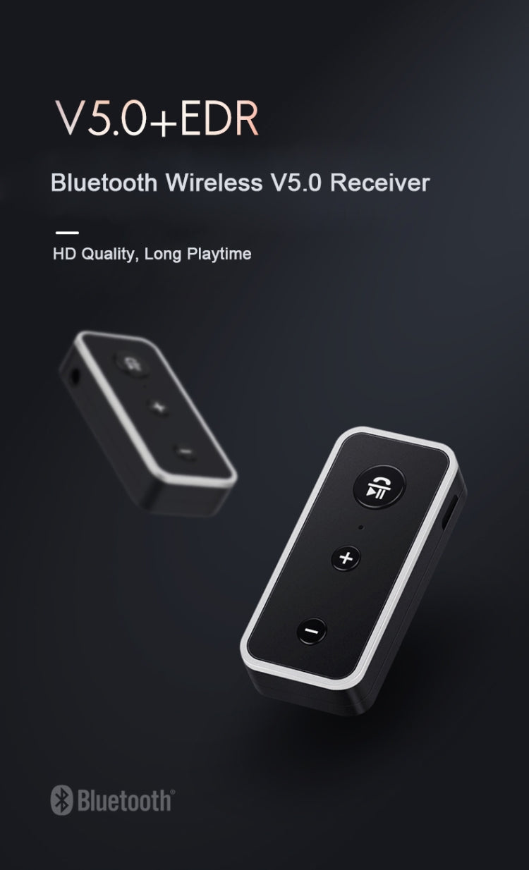 Bluetooth 5.0 Audio Receiver 3.5mm AUX Car Speaker Headphones Universal One to Two Talk