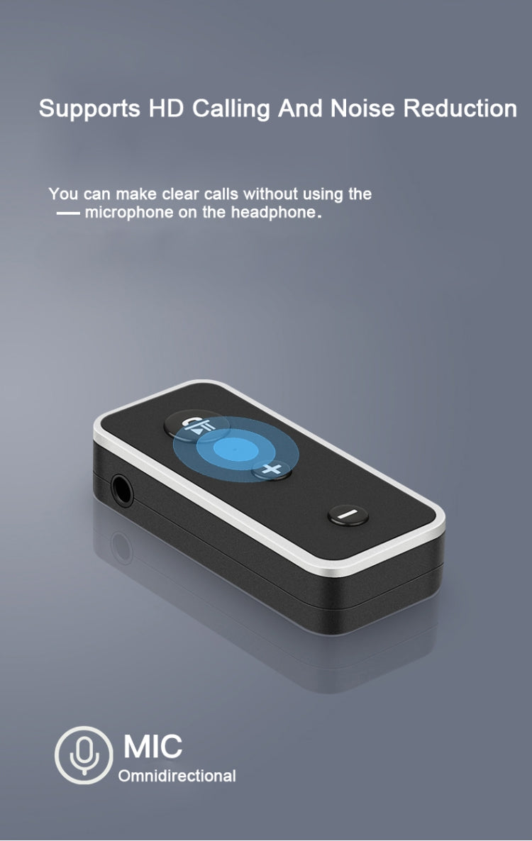 Bluetooth 5.0 Audio Receiver 3.5mm AUX Car Speaker Headphones Universal One to Two Talk