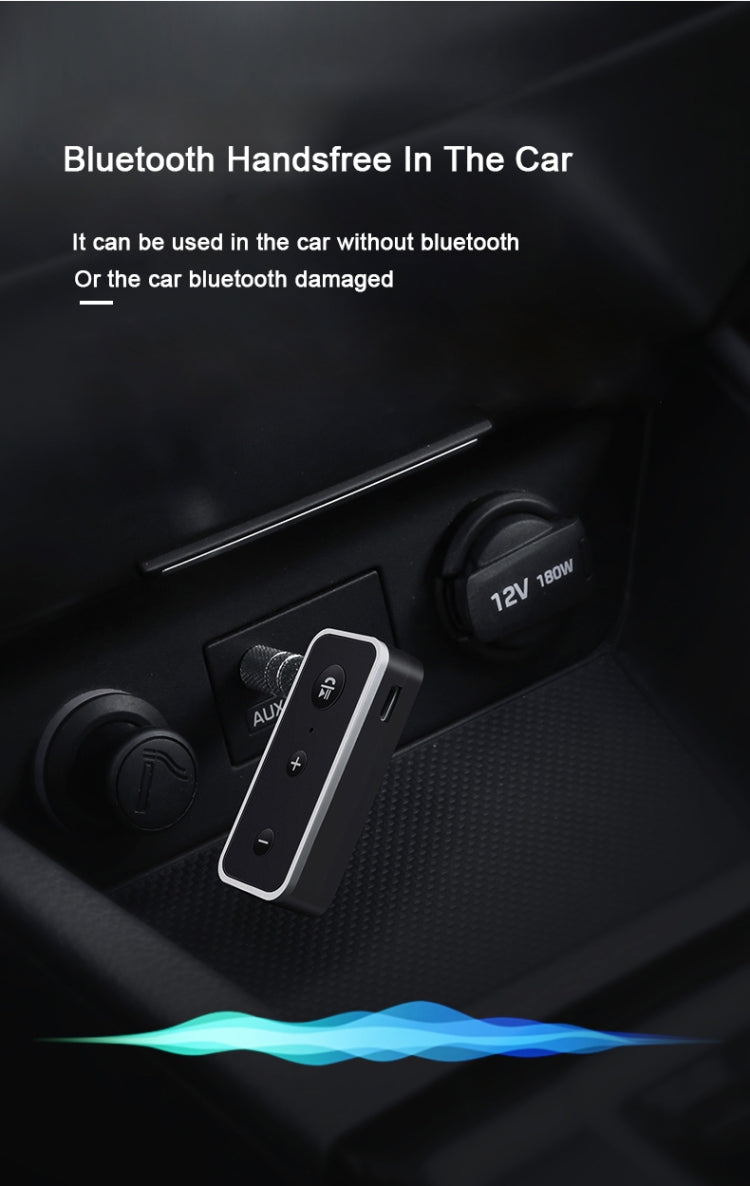 Bluetooth 5.0 Audio Receiver 3.5mm AUX Car Speaker Headphones Universal One to Two Talk