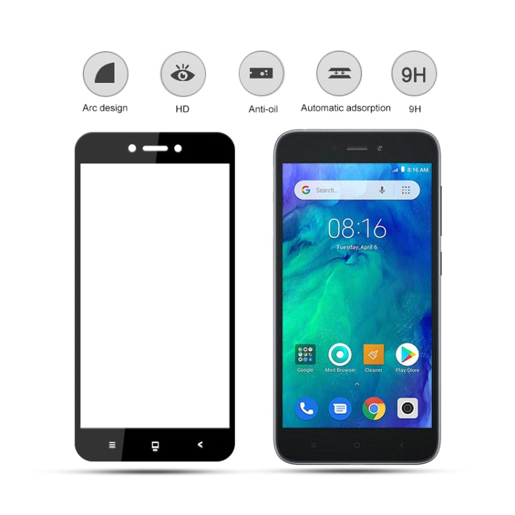 mocolo Full Glue 0.33mm 9H 2.5D Tempered Glass Film for Xiaomi Redmi Go (Black)