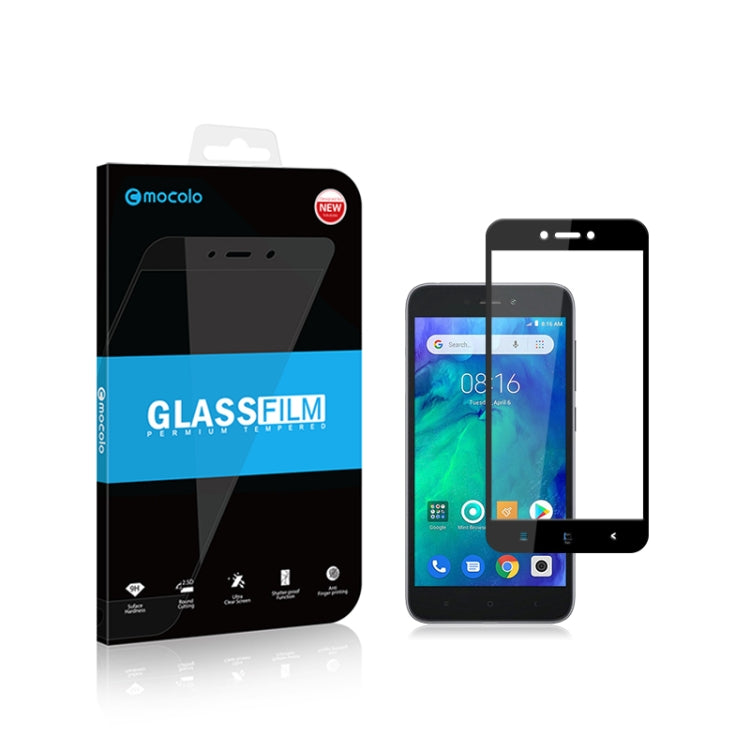 mocolo Full Glue 0.33mm 9H 2.5D Tempered Glass Film for Xiaomi Redmi Go (Black)