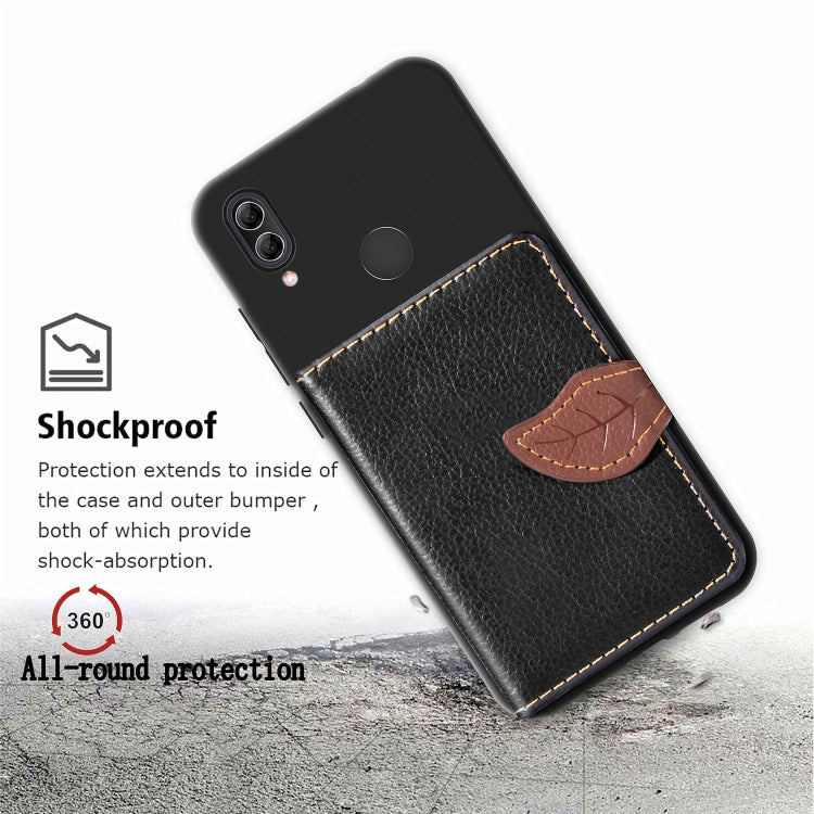 Leaf Buckle Litchi Texture Card Holder PU + TPU Case for Xiaomi Redmi Note 7, with Card Slot & Holder & Wallet & Photo Frame