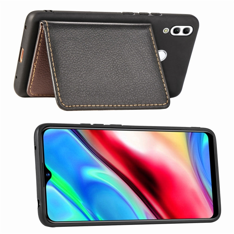 Leaf Buckle Litchi Texture Card Holder PU + TPU Case for Huawei Honor 10 Lite / P Smart 2019, with Card Slot & Holder & Wallet & Photo Frame