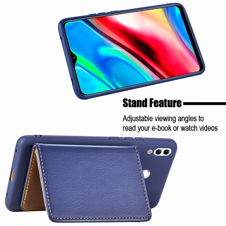 Leaf Buckle Litchi Texture Card Holder PU + TPU Case for Huawei Honor 10 Lite / P Smart 2019, with Card Slot & Holder & Wallet & Photo Frame