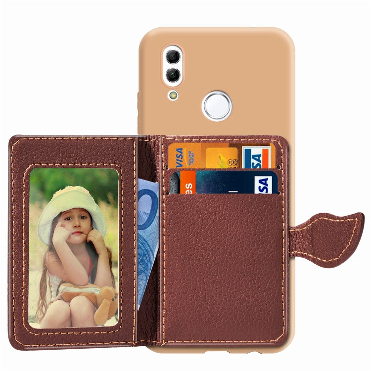 Leaf Buckle Litchi Texture Card Holder PU + TPU Case for Huawei Honor 10 Lite / P Smart 2019, with Card Slot & Holder & Wallet & Photo Frame