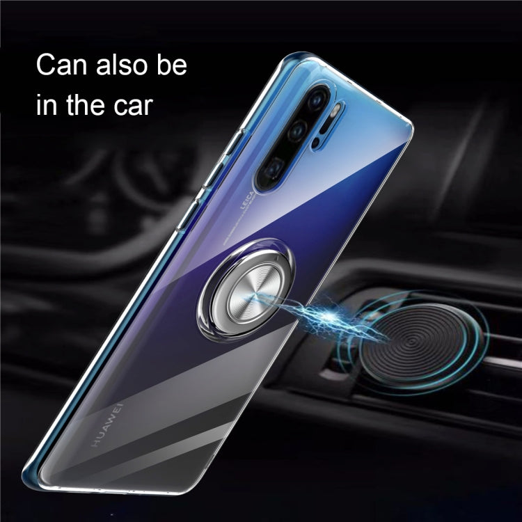 Ultra-thin TPU Protective Case for Huawei P30, with Metal Ring Holder(Red)