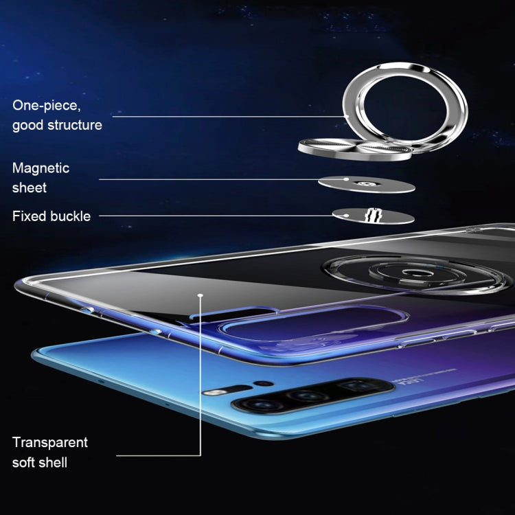 Ultra-thin TPU Protective Case for Honor V20, with Metal Ring Holder