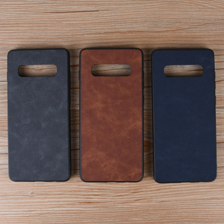 Sheep Skin PU + PC  + TPU Shockproof Case for Galaxy S10+(Black)
