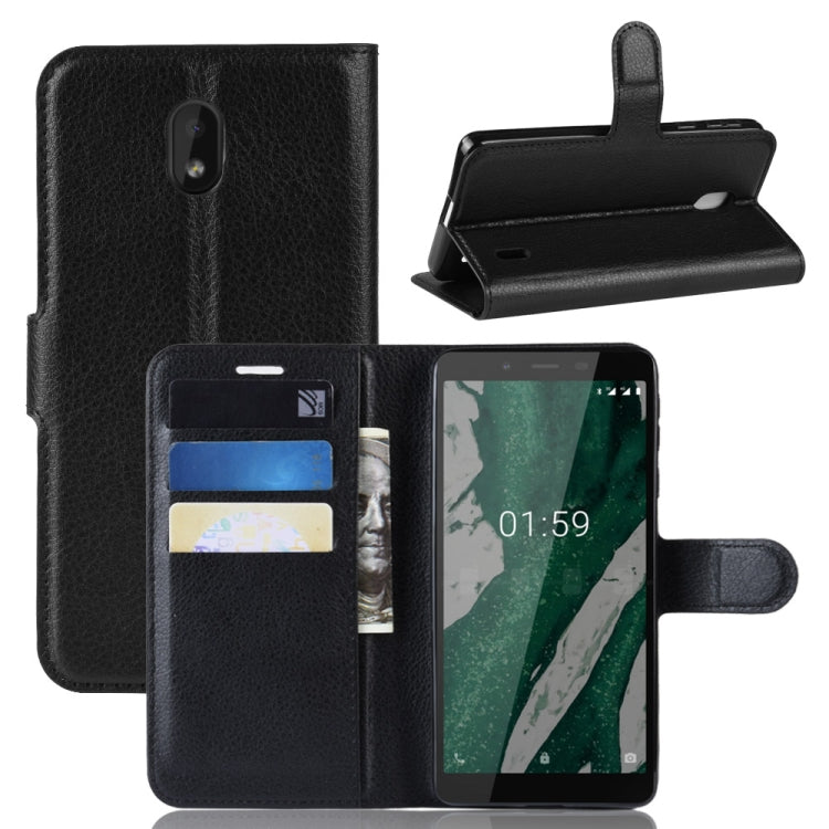 Litchi  Texture Horizontal Flip PU Leather Case for Nokia 1 Plus, with with Card Slot & Holder & Wallet