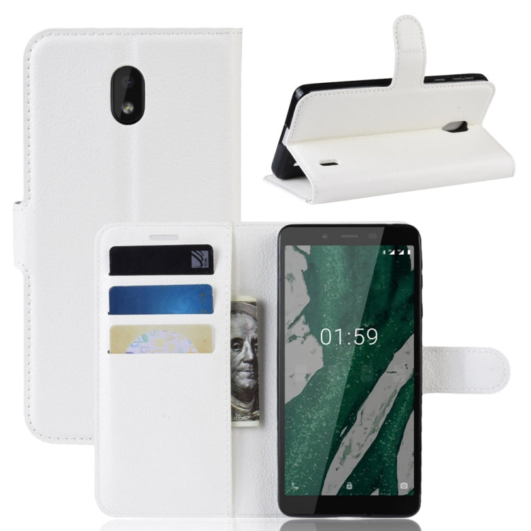 Litchi  Texture Horizontal Flip PU Leather Case for Nokia 1 Plus, with with Card Slot & Holder & Wallet