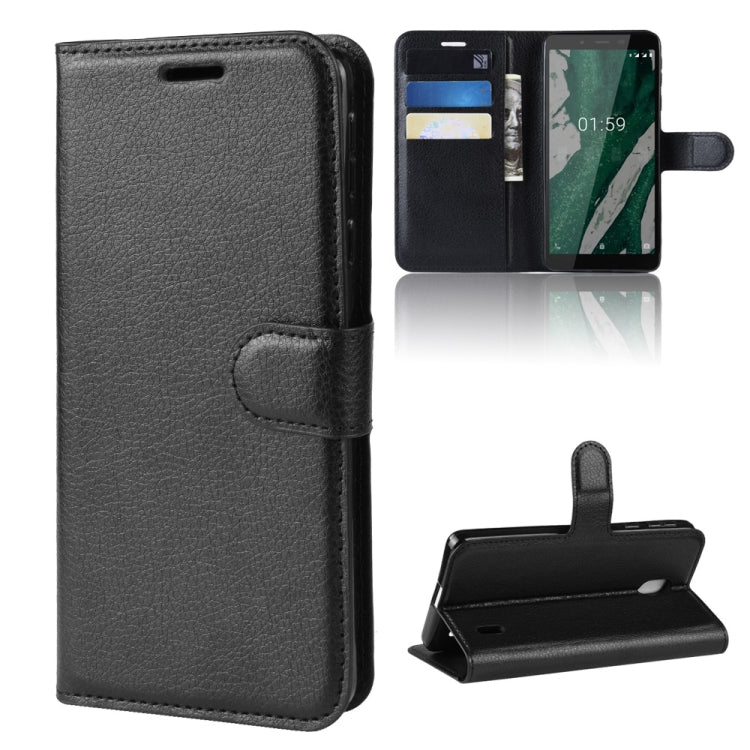 Litchi  Texture Horizontal Flip PU Leather Case for Nokia 1 Plus, with with Card Slot & Holder & Wallet