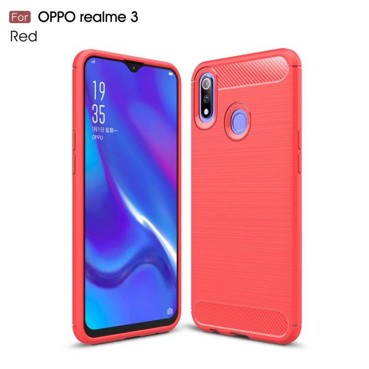 Brushed Texture Carbon Fiber TPU Case for OPPO Realme 3