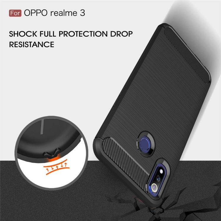 Brushed Texture Carbon Fiber TPU Case for OPPO Realme 3