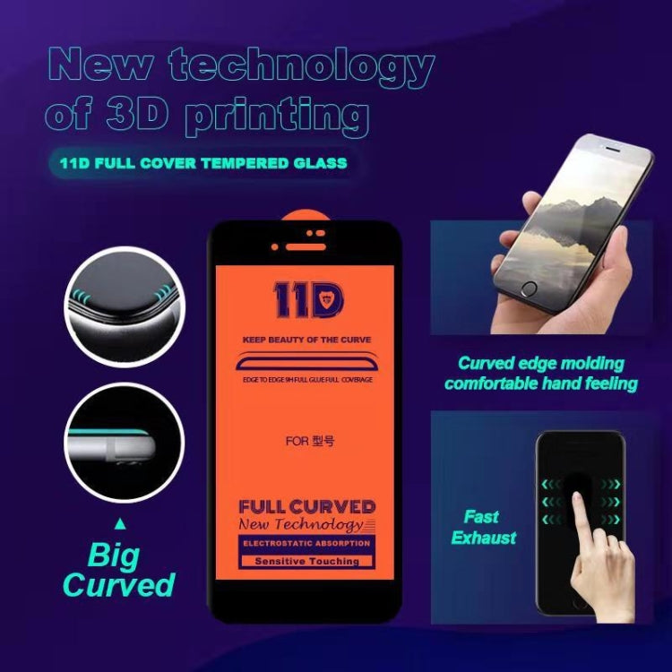 11D Anti-Scratch Anti-Fall Tempered Glass Screen Film for Galaxy M30 / A30 / A50 ï¼ˆBlackï¼‰(Black)