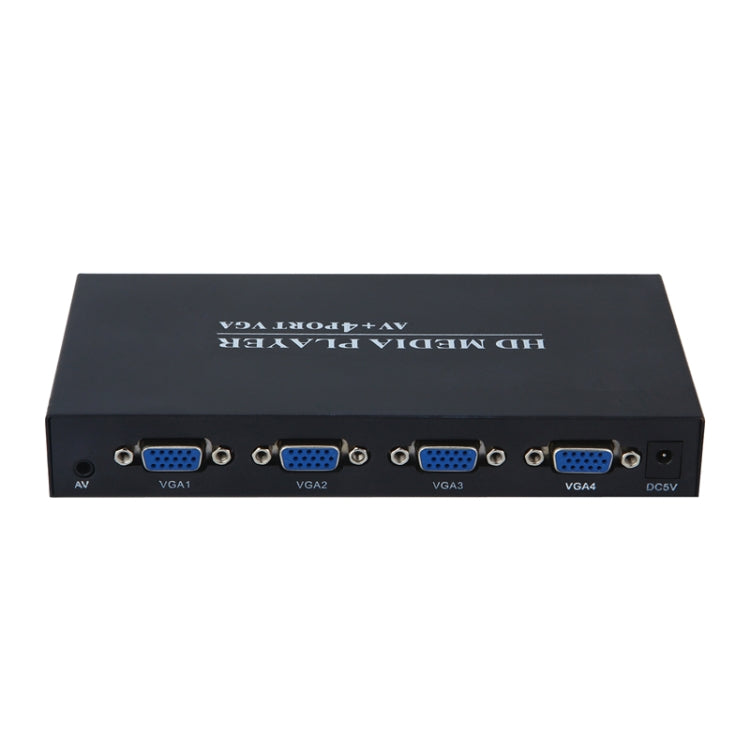 HD Hard Disk Player 4-way VGA Output 1080P MKV Video AD Player Distributor Code Flow Meter, UK Plug