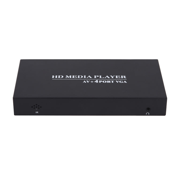 HD Hard Disk Player 4-way VGA Output 1080P MKV Video AD Player Distributor Code Flow Meter, UK Plug